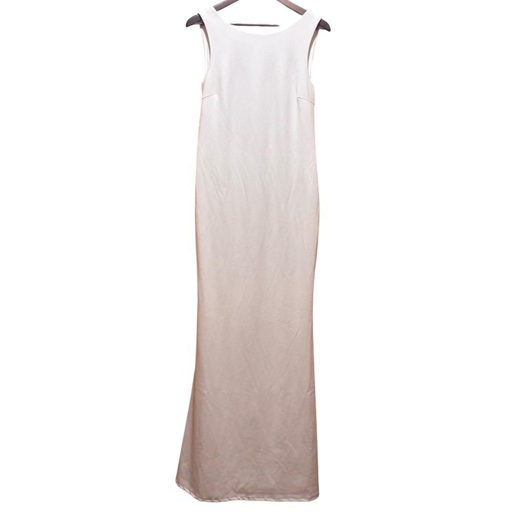 Lulus‎ White Twist Back Maxi Dress Open Back Formal Tank Top Gown Wedding XL NEW
